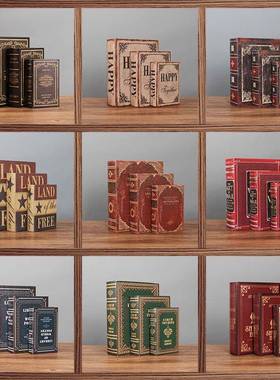 欧式覆古装饰书彷真书假书摆件道具书橱窗装饰品书本书盒木质收纳