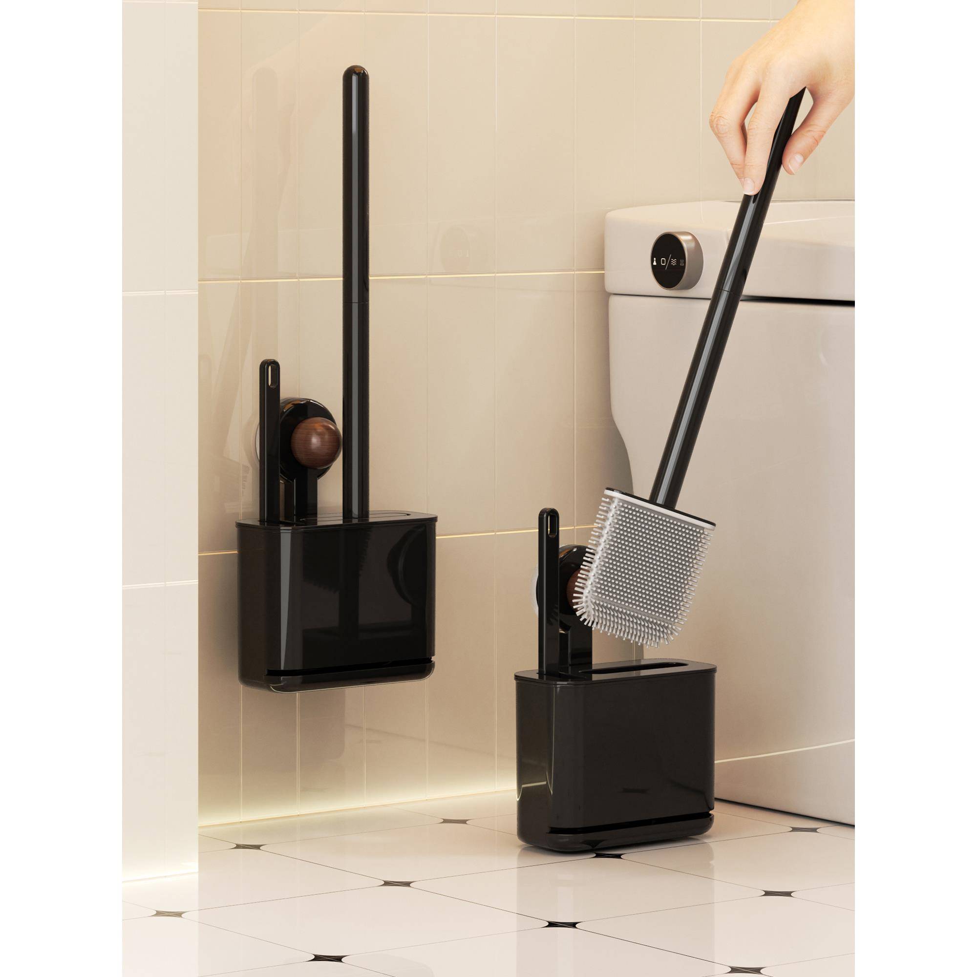 旋转吸盘马桶刷套装卫生间家用无死角免打孔壁挂厕所长柄清洁刷子