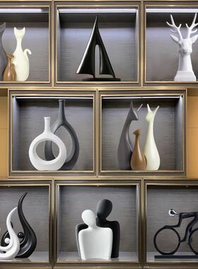 简约轻奢高档软装客厅酒柜电视柜玄关摆件办公室桌面装饰柜装饰品