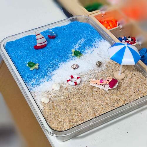 微景观沙滩海景鱼缸水族造景装饰品小摆件迷你地中海沙盘夏日套餐