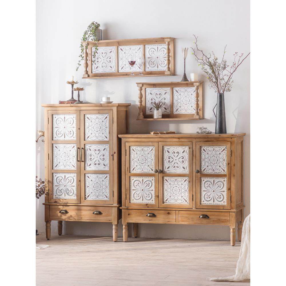 美式复古餐边柜实木雕花原木风进门玄关柜客厅隔断靠墙柜子储物柜,住宅家具,餐边柜,淘宝优惠券,粉丝福利购,淘宝优惠卷