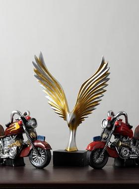 复古摩托车摆件模型书柜酒柜装饰品创意客厅家居玄关柜子小摆设