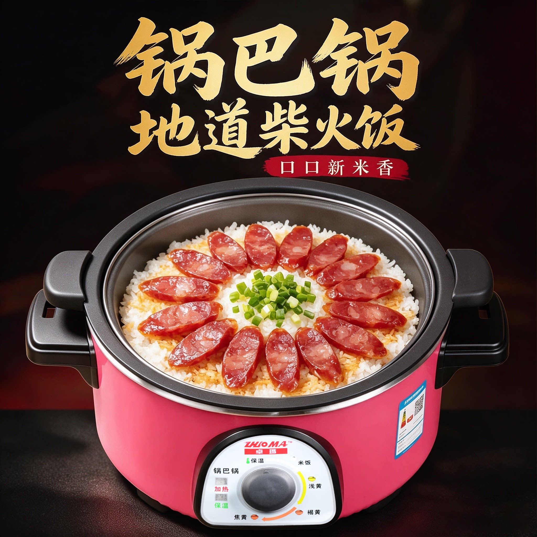 卓玛多功能商用全自动铸铁锅巴锅柴火养生煲仔饭生铁无涂层煮饭锅