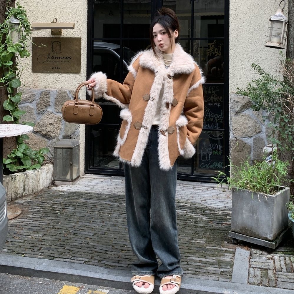 2025麂皮绒皮毛一体新款