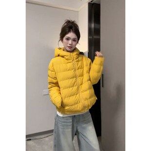 韩版泡芙连帽排骨羽绒棉服外套女2025冬季新款宽松保暖小个子棉袄