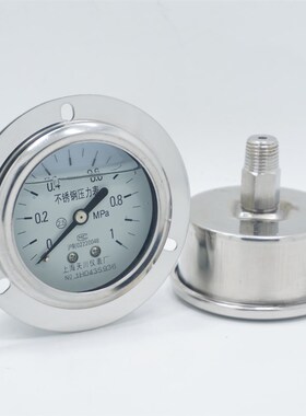 不锈钢耐震压力表0-40MPA轴向ZG1/4螺纹 上海天川仪表厂