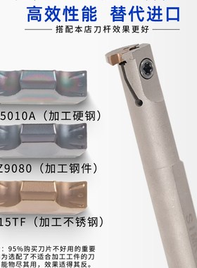 15MM小内孔槽刀SIM300-020 12方小径内沟槽刀杆 元宝切槽刀片双头