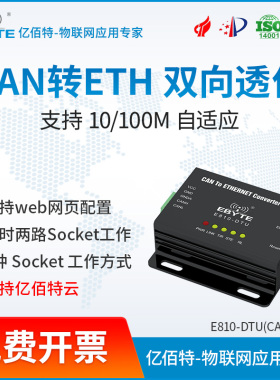 工业 CAN 转以太网 双向透传 CAN 总线协议转换 Modbus TCP 网口