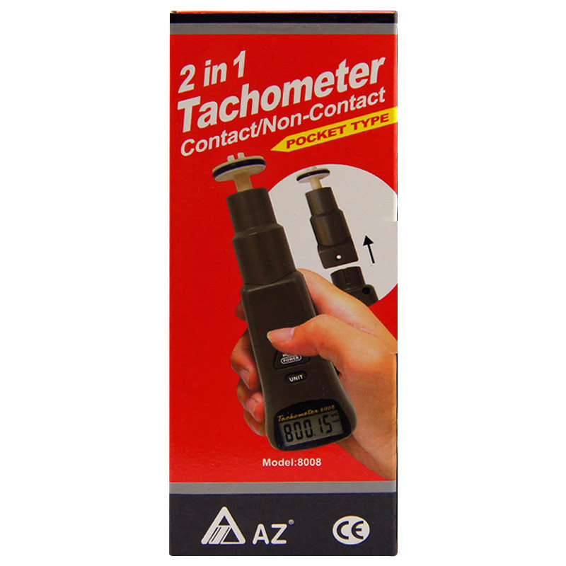 台湾衡欣 AZ8008接触/非接触式转速表 口袋2合1可组合两用转速计