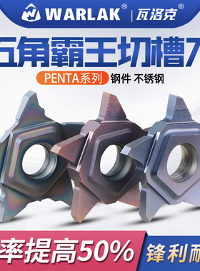 瓦洛克数控霸王刀片PENTA24N五角星刀片切槽切断刀片霸王槽刀片