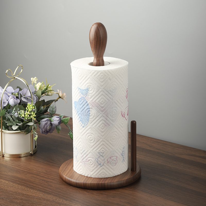 实木日式厨房专用纸巾架收纳纸挂架免打孔北欧Q餐桌桌面立式卷纸