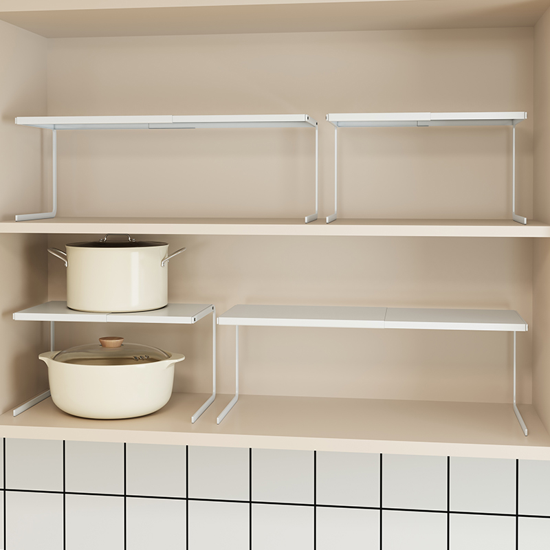 厨房台面隔板整h体橱柜内延长伸缩置物架桌面柜子分层隔断收纳神