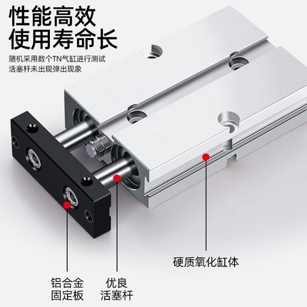 TN10/16/20x10/15/20/25/30/40-50/75/100/150小型双杆双轴气缸