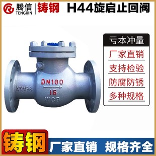 单向阀门 16C碳钢翻板法兰逆止阀摆板式 腾信铸钢旋启式 止回阀H44H