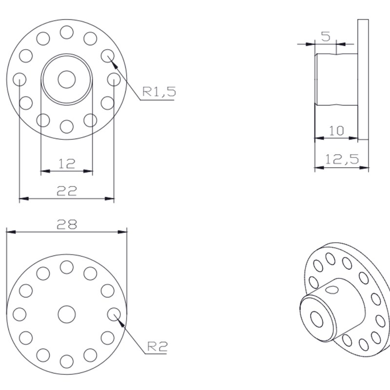 3/4/5/6/8/10mm 各式 法兰联轴器 一览 Robomaster Robocon
