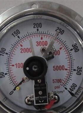 电接点压力表400KG 40MPA 5700PSI轴向带边电接点压力表