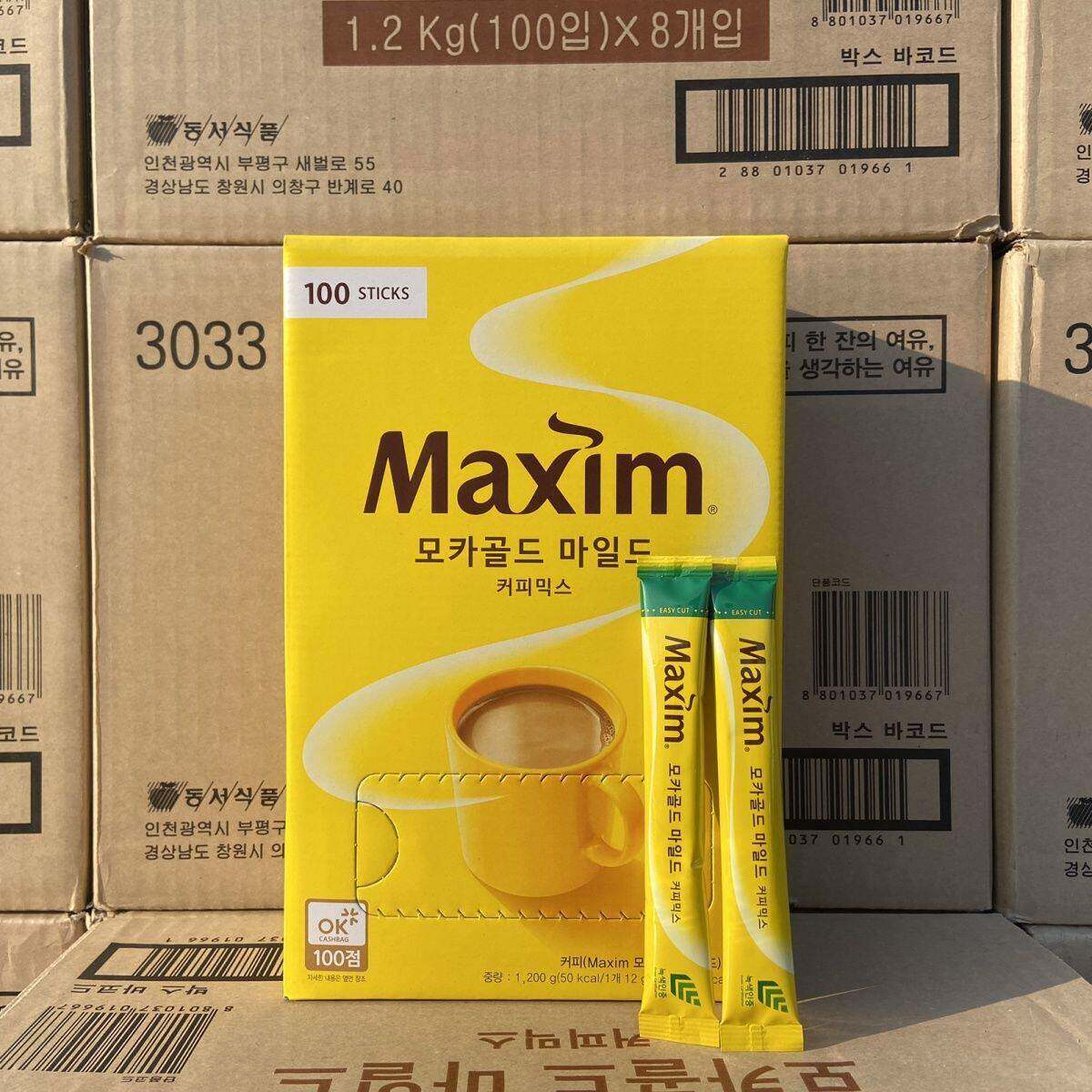 正品韩国原装进口Maxim黄麦馨咖啡三合一摩卡速溶咖啡粉100条礼盒