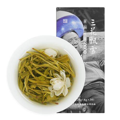 三花茶叶 2025年新花新茶三花飘雪茉莉花茶120g盒装4g*30小包装