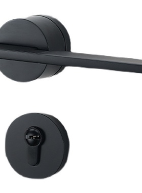 门锁室内极简灰色卧室房间门锁磁吸静音门把手家R用分体黑色木门