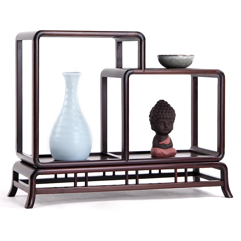 紫檀小博古架实木茶o具架子置物架工艺品摆件展示架红木多宝阁茶