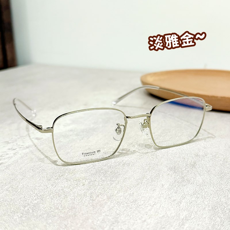 清浅金丝钛近视眼镜框女韩版潮抗蓝光网红款男可配度数平光护目架