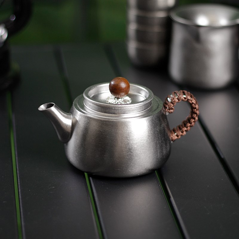 新款纯钛泡茶壶平肩钛壶户外便携旅行茶具冲泡壶急需喝茶器茶道具