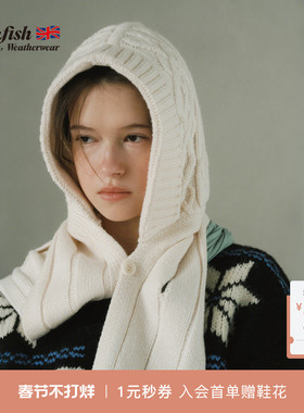 RockfishWeatherwear冬季时尚百搭凹造型骑行保暖女款连帽围巾