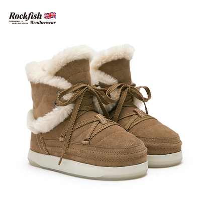 仿麂皮中帮厚底雪地靴