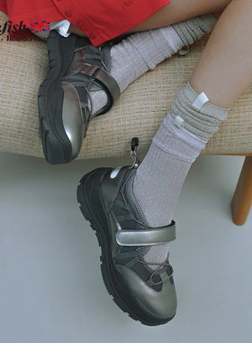 RockfishWeatherwear2025年新款网面透气缓震魔术贴机能运动鞋