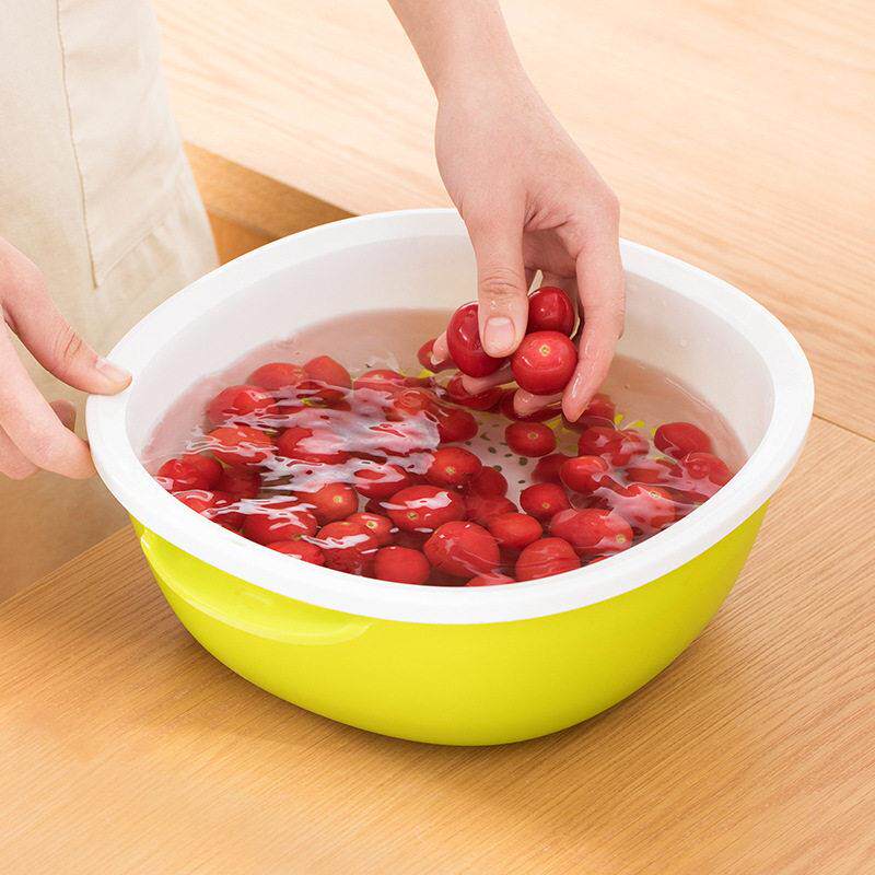 茶花双层方圆滤水筛框 塑料滴水篮果篮多用洗菜篮洗水果沥水篮