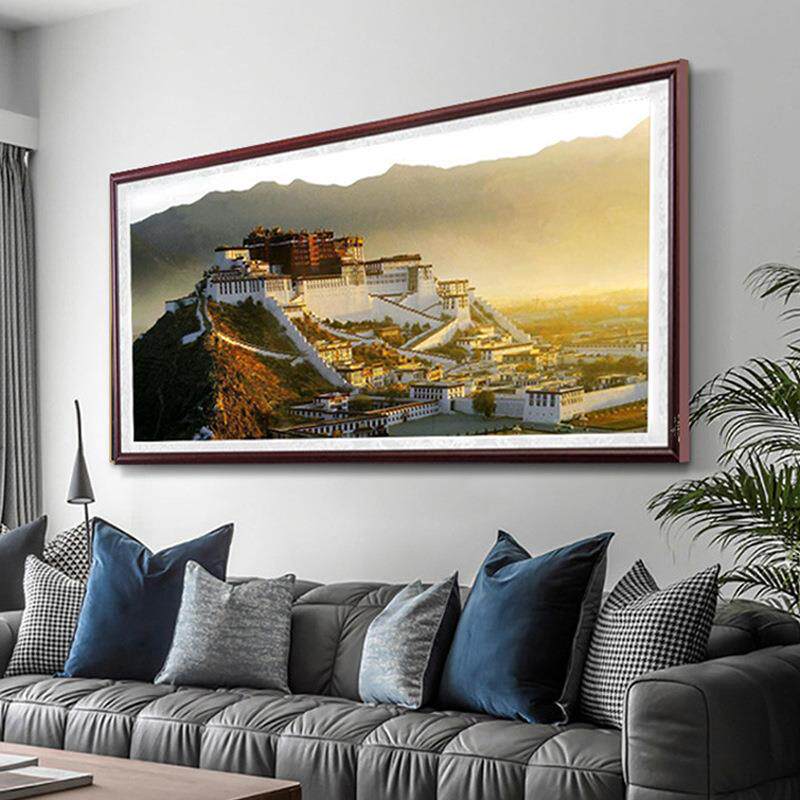 钻石画布达拉宫藏族点钻十字绣满绣客厅风景粘钻石绣唐卡满钻大幅