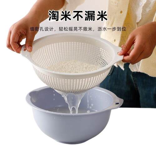 多功能圆形沥水篮双层细孔可当花盆种花养鱼厨房洗菜沥水篮水果篮