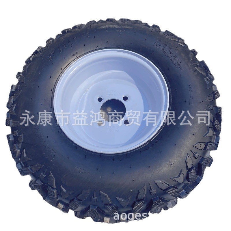 四轮沙滩摩托车配件 23x7-10寸轮胎A花100MM轮毂改装电动三轮车