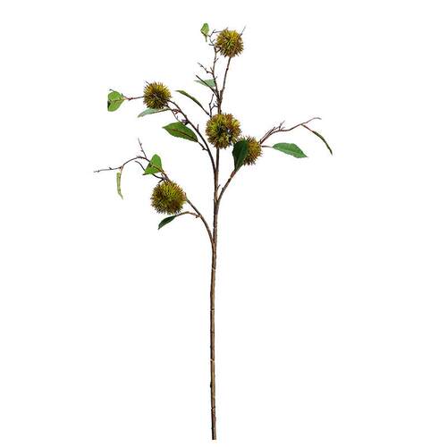 仿真植物果实5头板栗果树枝毛栗子刺球创意野趣家居装饰室内花艺