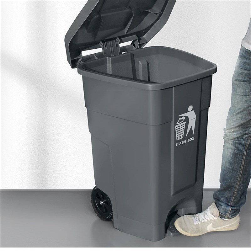50L70L塑料脚踩垃圾桶户外环卫厨房商用小区大号创意脚踏垃圾桶