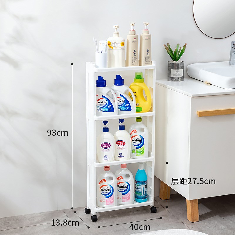卫生间夹缝置物架小推车浴室落地厨房缝隙窄缝带轮子可移动收纳架