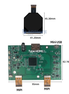 2.1寸LCD显示屏1600X1600全视角IPS模块LPM021M528C适用于VR AR屏