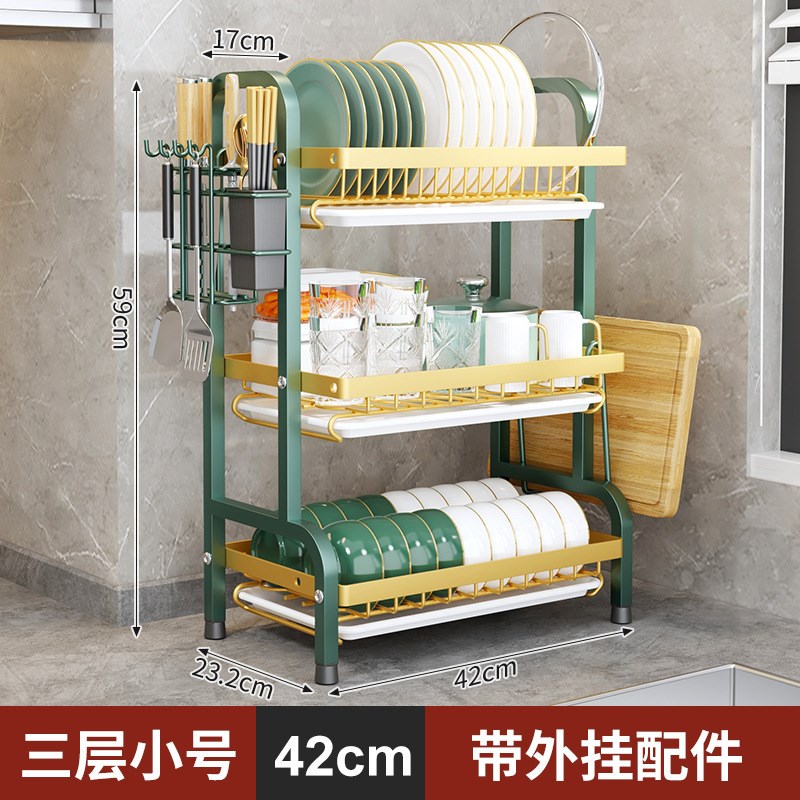 厨房置物架多层碗架沥水架多功能碗碟收纳架碗盘晾放碗筷收纳盒