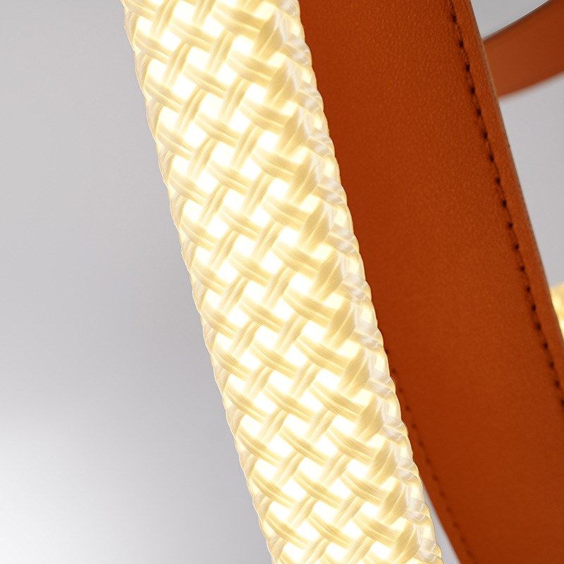 2024新款皮带吊灯国外高端编制款柔和不刺眼设计师款挑空大灯升级