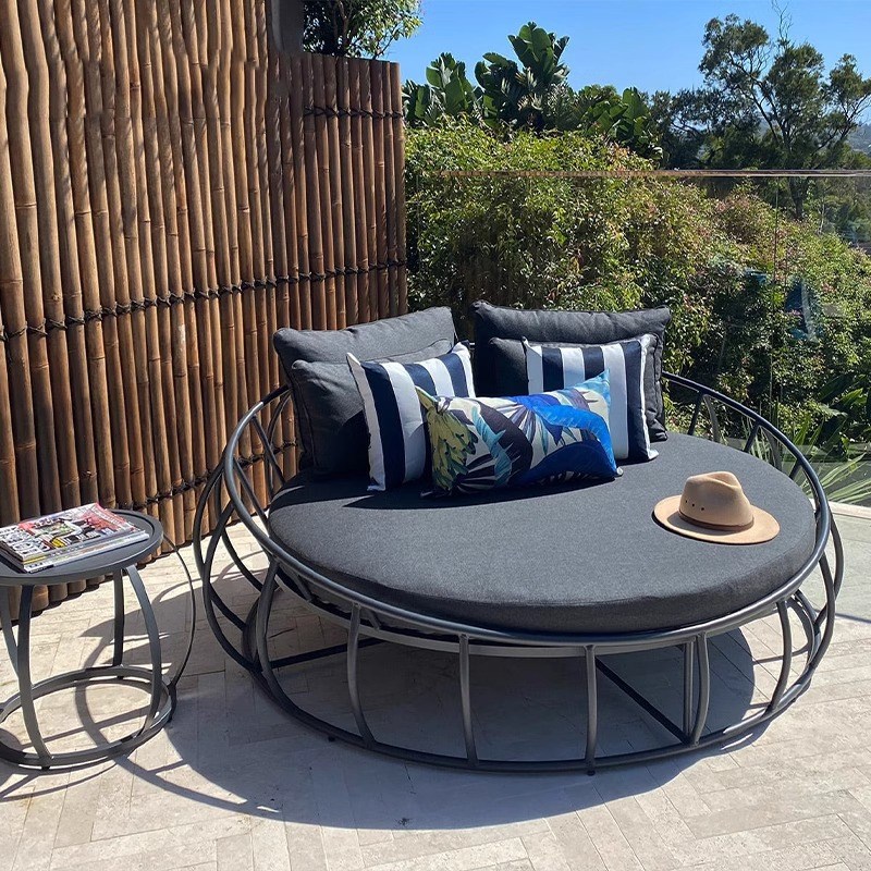 户外躺床沙发圆床铝合金民宿躺椅庭院小阳台圆形泳池酒店别墅鸟巢