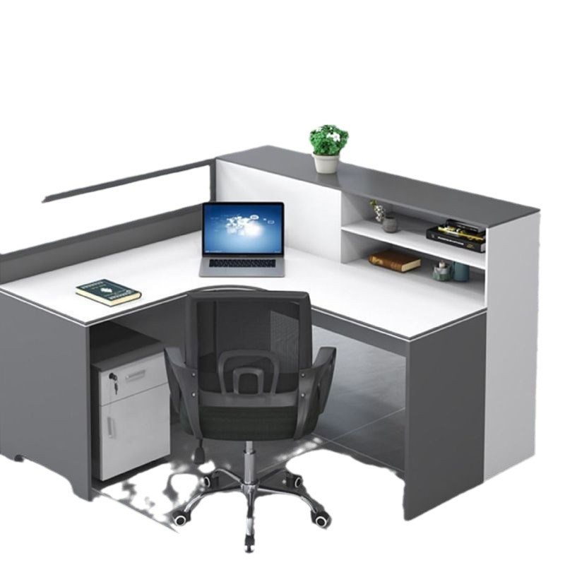 办公桌椅组合现代简约财务桌职员桌十字型拐角屏风办公桌4人6人位