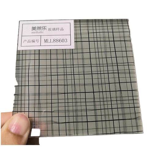 厂家供应艺术背景墙夹丝玻璃 移门夹绢玻璃屏风加工广州