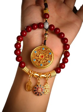 朱砂圈 紫檀木圈汽车挂件 吊坠 平安如意 国风挂饰GS264