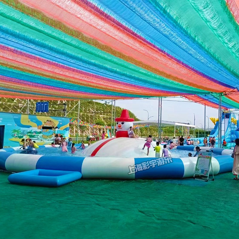 移动大型充气水上乐园设备户外儿童水上滑梯组合充气水池