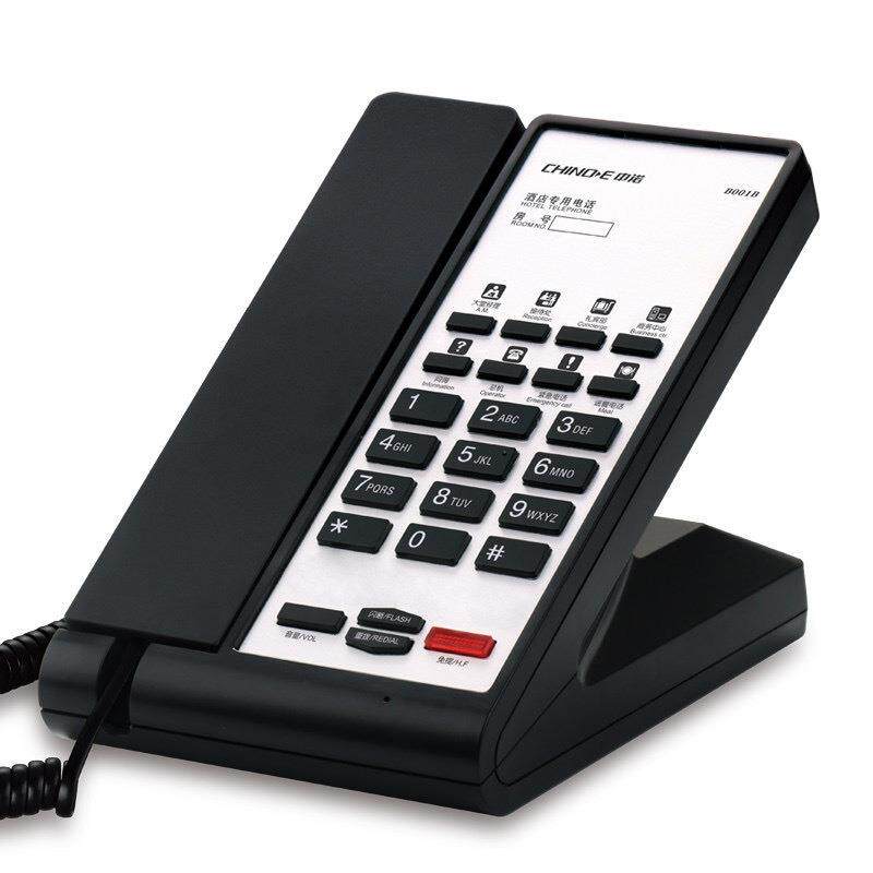 映宇B002 酒店客房座机 商务办公电话 黑色立式电话机 一键拨号