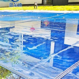蓝尔迪游泳池承重盖防尘安全网布pp材质蓝色异形泳池可用厂家直销