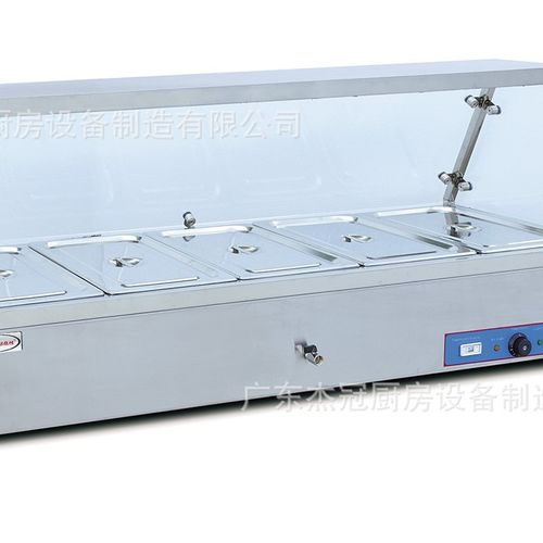 杰冠EH-1商用台式电热保温汤池1盆4格暧汤炉快餐不锈钢加热售饭台