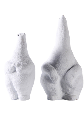 陶瓷大白熊简约动物n摆件样板房间家居客厅电视柜酒店玄关装饰