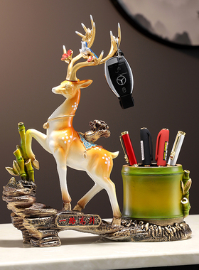 鹿摆件创意c新中式工艺礼品摆饰客厅玄关博古架书房书桌小装饰品