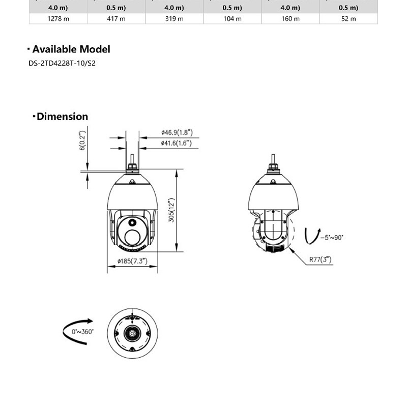 DS-2TD4228T-10S2海康微影热成像英文球机HIKMICRO thermal PTZ